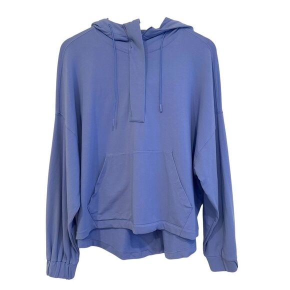 Knix Good To Go Blue Fleece Oversized Hoodie Size Medium - Picture 2 of 9